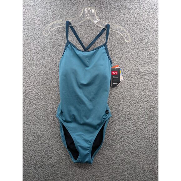 TYR Women's Durafast Solid Diamond Control Fit sz 8 Swimsuit - Picture 1 of 11